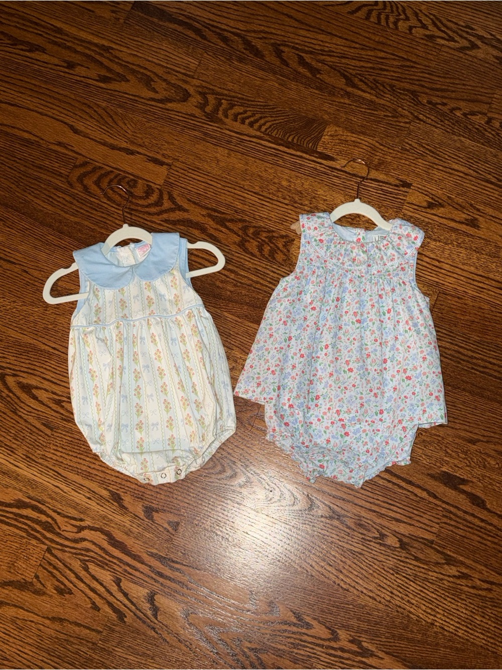 Stitchy Fish Smocked bubble, pima cotton bodysuit & Janie and Jack Floral bubble
